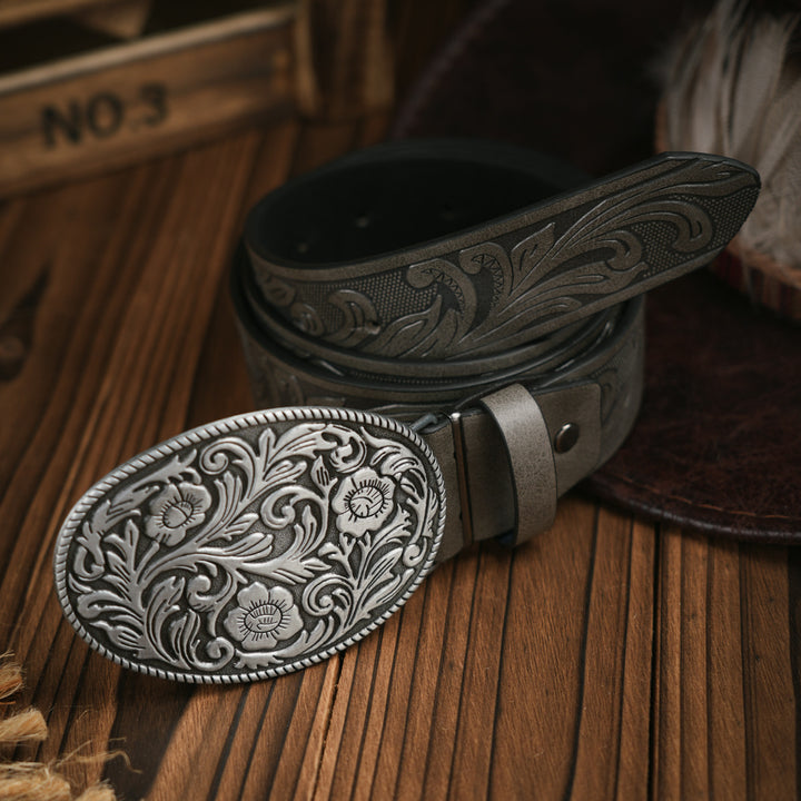 Heren Riem | Western Stijl | Vegan Leder & Duurzame Gesp | Veelzijdig Design