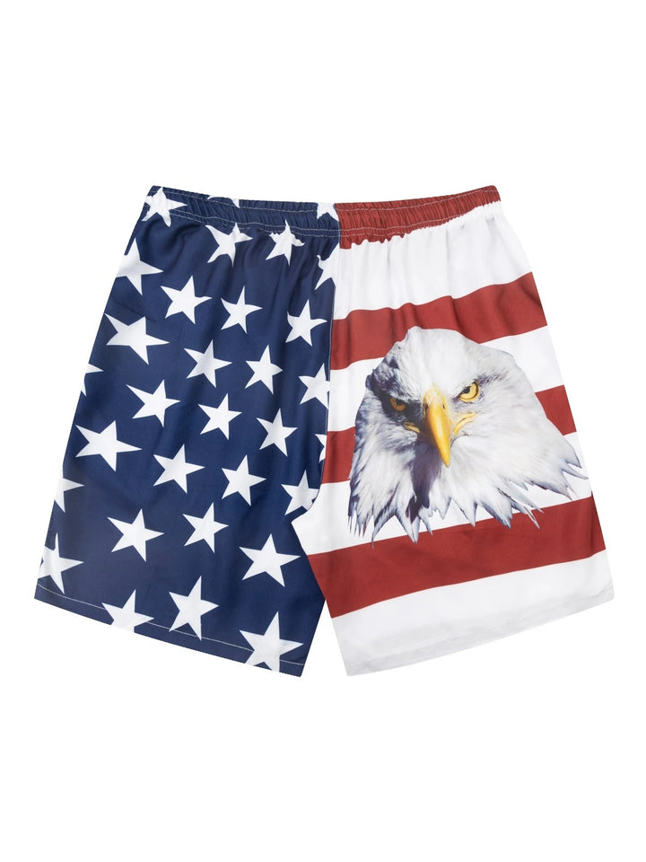 Heren Strandshort | Vlagpatroon | Elastische Taille Met Trekkoord | Comfortabel Zomerdesign