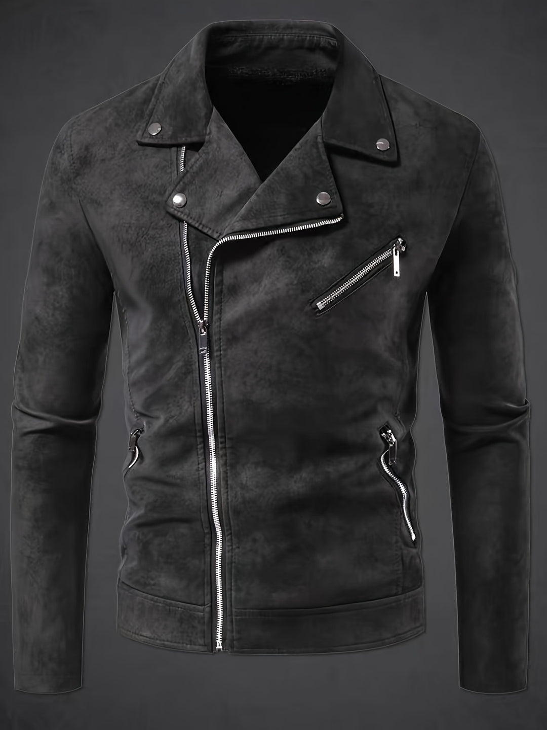 Heren Bikerjas | Slimfit | Asymmetrische Rits | Streetwear