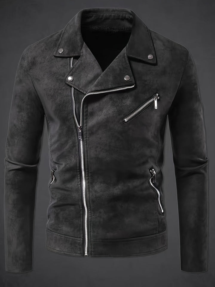 Heren Bikerjas | Slimfit | Asymmetrische Rits | Streetwear