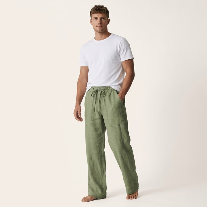 Heren Broek | Wijde Pijpen | Trekkoord | Zomer