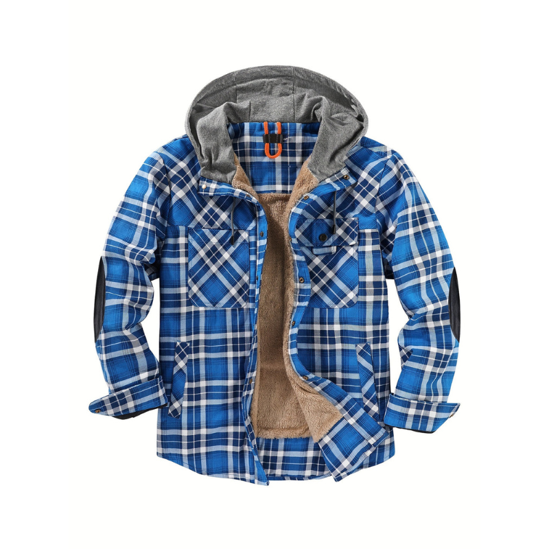 Winterjas Heren | Geruit Design | Warme Jas met Capuchon