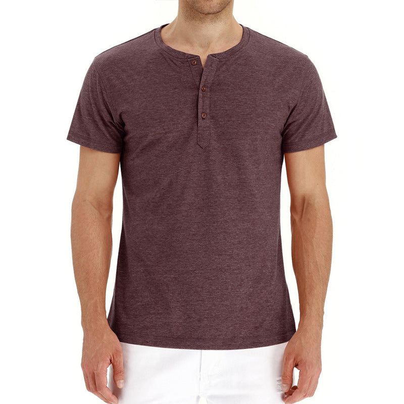 Heren Henley T-shirt | Ronde Hals met Knopen | Regular Fit & Casual Stijl | Katoenmix