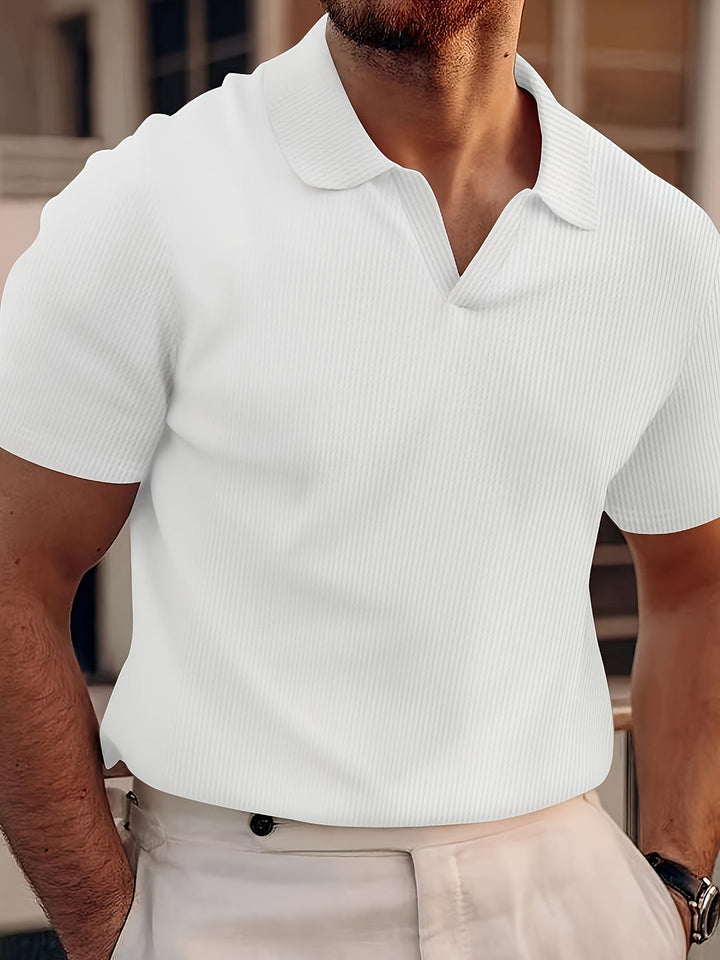 Heren Polo | Effen Kleur & Grid Textuur | Comfortabele Kraag | Ademend & Casual