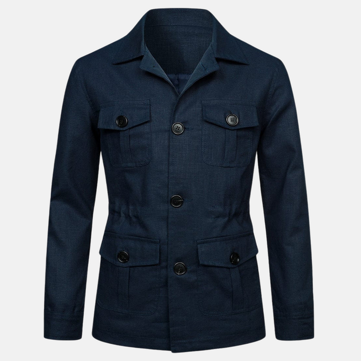 Heren Jas | Meerdere Zakken | Lentejas van Linnen | Casual & Modieus