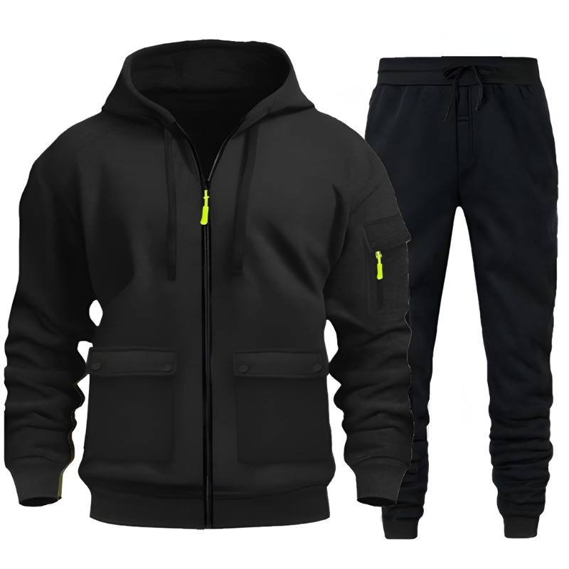 Heren Set | Sportieve Hoodie & Joggingbroek | Functionele Zakdetails |  Warm Kleding
