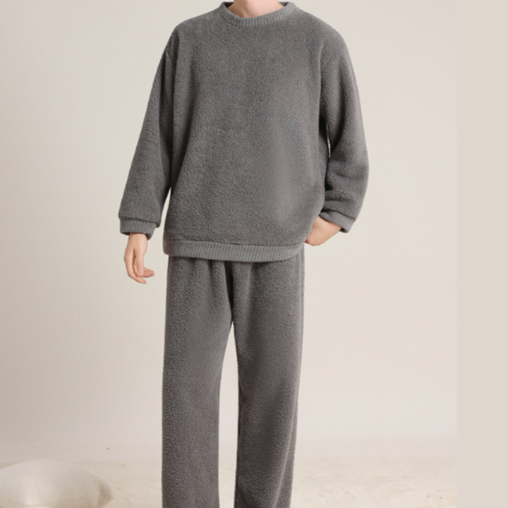 Heren Winterset | Pluche Sweatshirt & Trekkoord Broek | Warm & Comfortabel