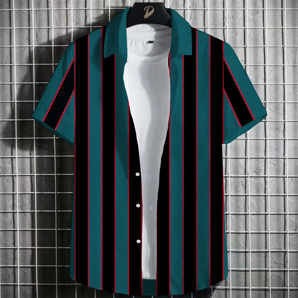Heren Shirt | Verticale Strepen | Klassieke Kraag | Zomer