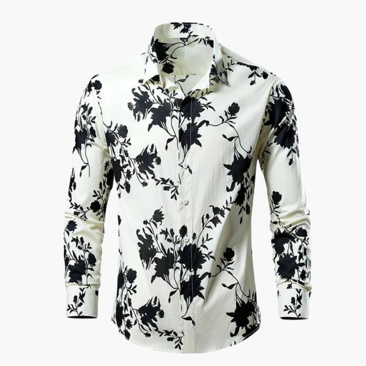 Heren Overhemd | Button Up | Tropische Print | Lange Mouwen