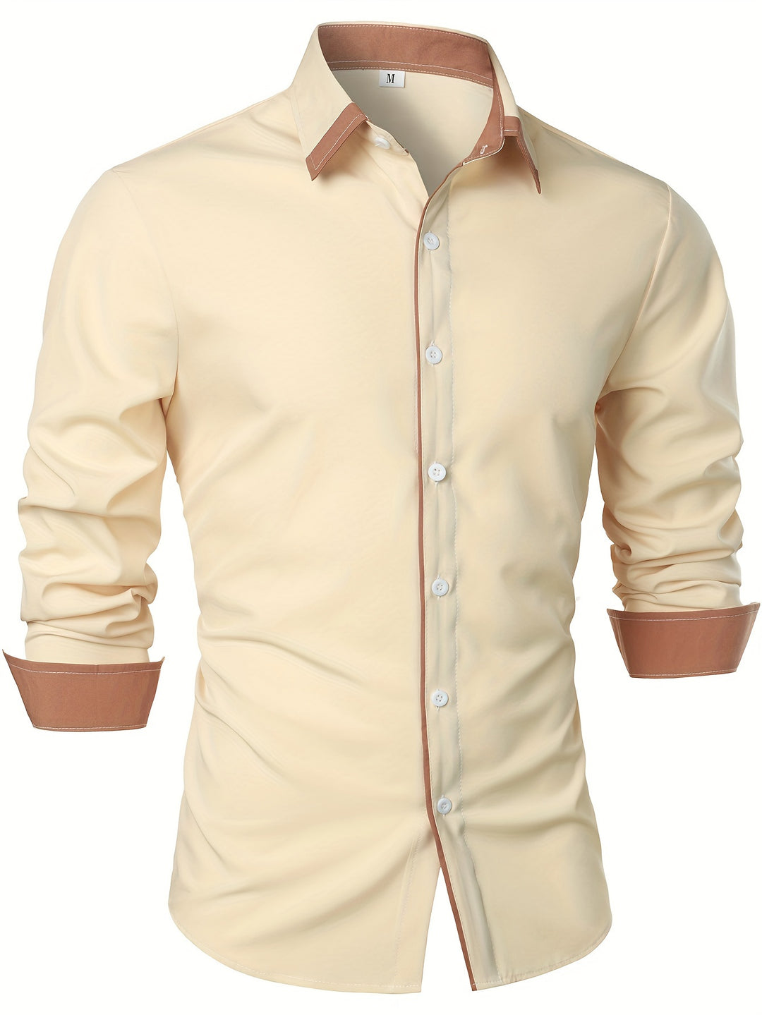 Heren overhemd | Tijdloos & Comfortabel | Contrasterende Knoop | Lange Mouwen | Casual