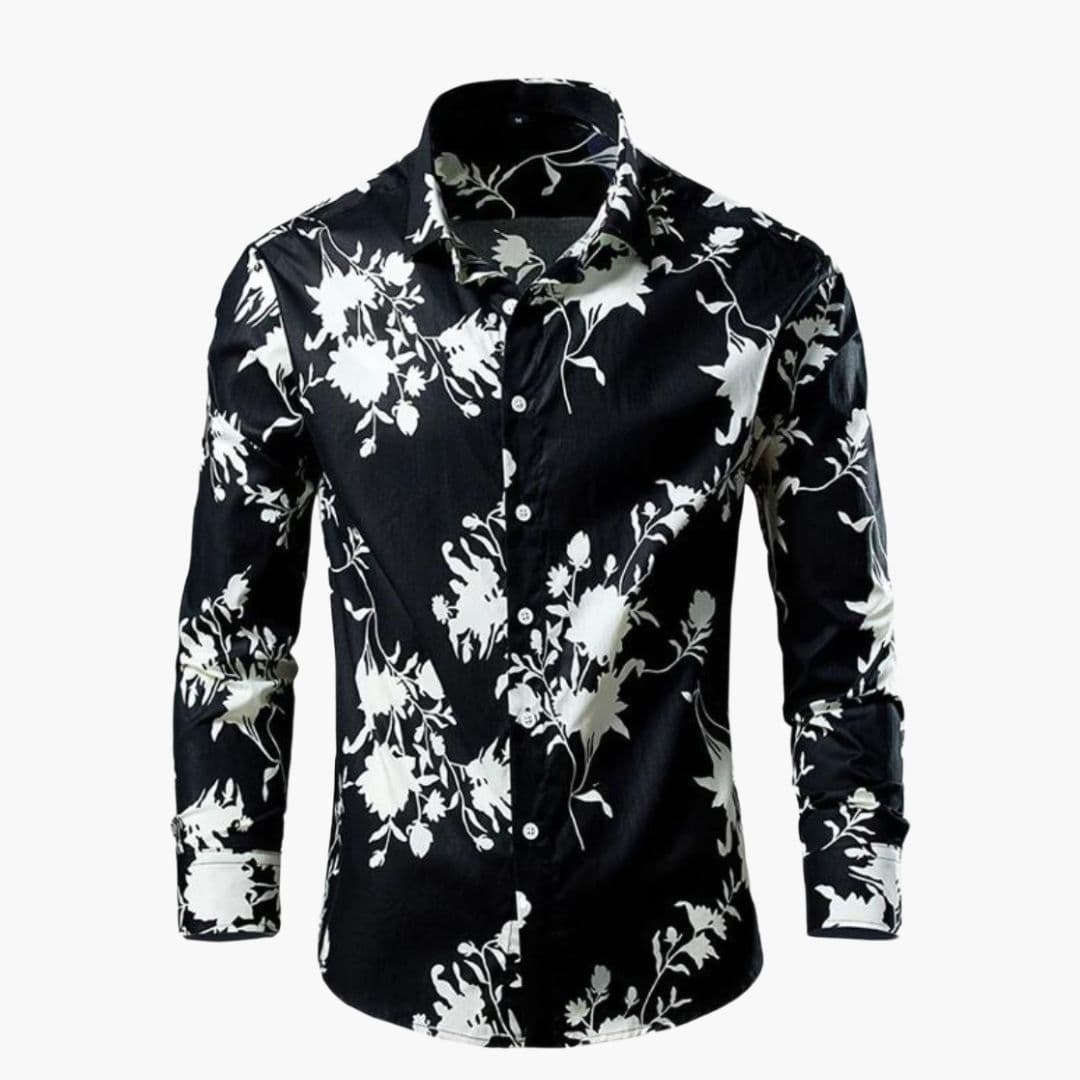 Heren Overhemd | Button Up | Tropische Print | Lange Mouwen