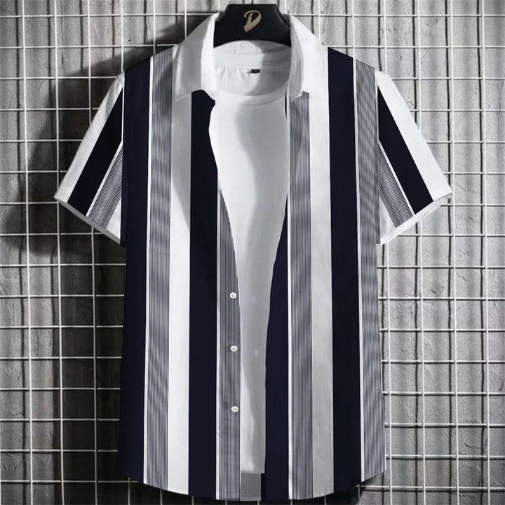 Heren Shirt | Verticale Strepen | Klassieke Kraag | Zomer