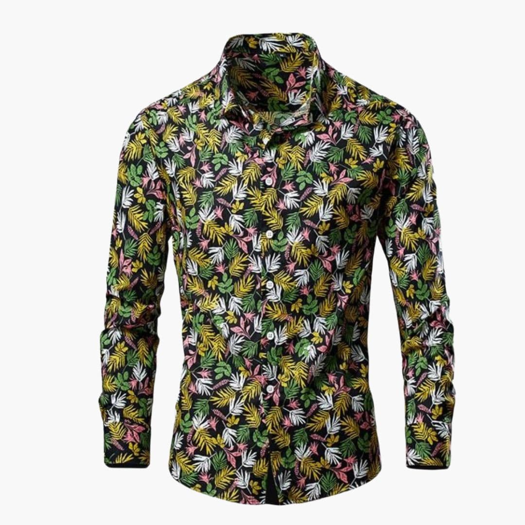 Heren Overhemd | Button Up | Tropische Print | Lange Mouwen