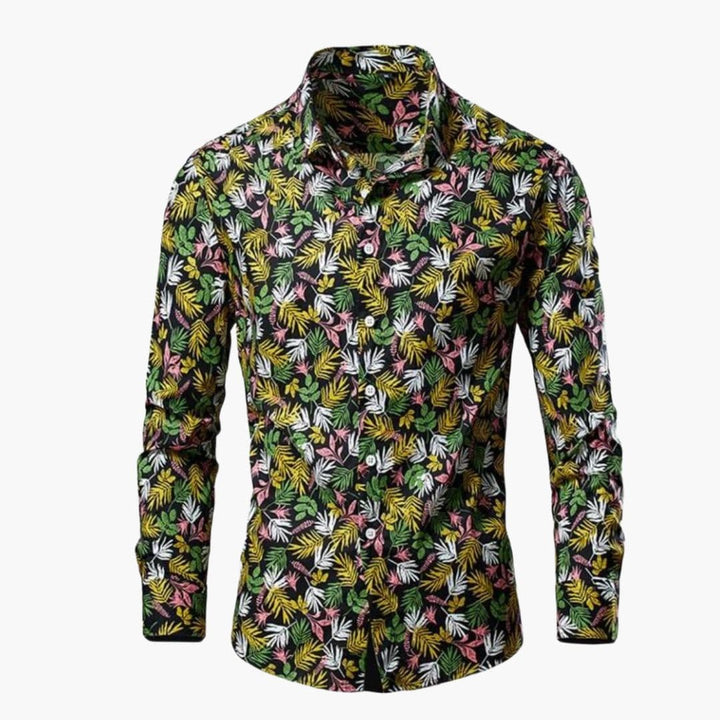 Heren Overhemd | Button Up | Tropische Print | Lange Mouwen