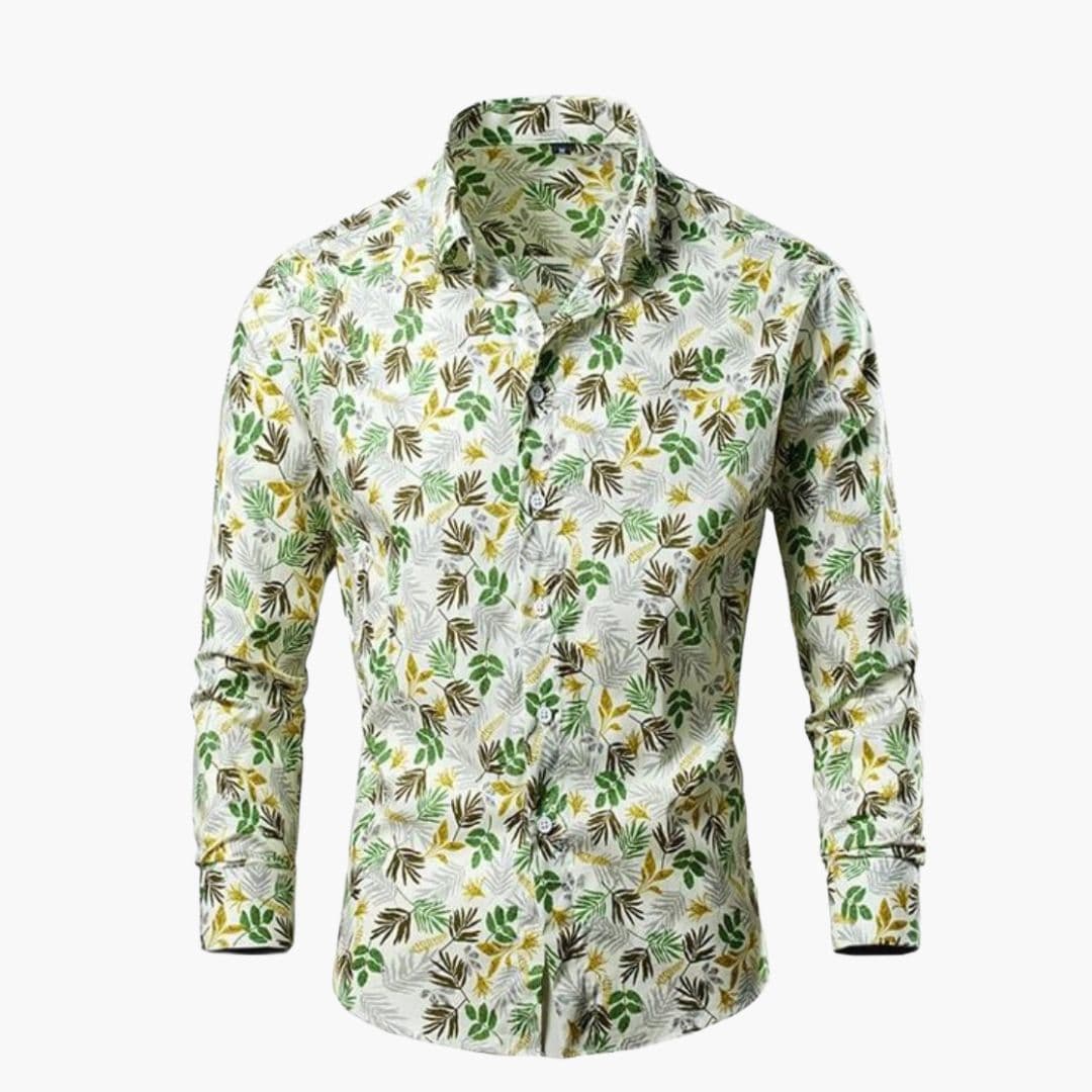 Heren Overhemd | Button Up | Tropische Print | Lange Mouwen
