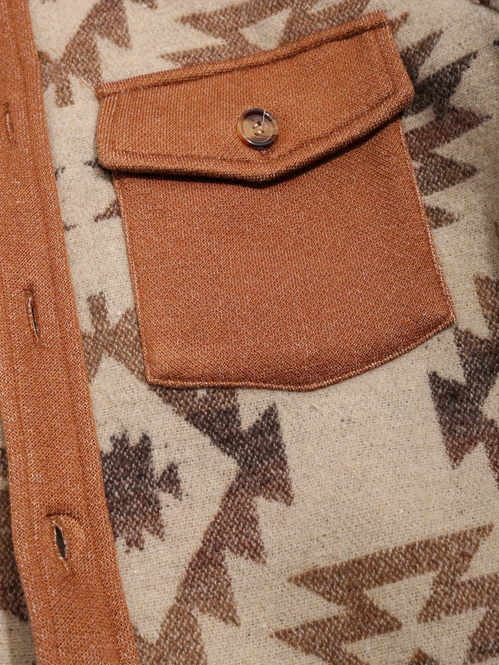 Heren Jas | Aztec Print | Casual & Klassiek | Polyester | Borstzakken