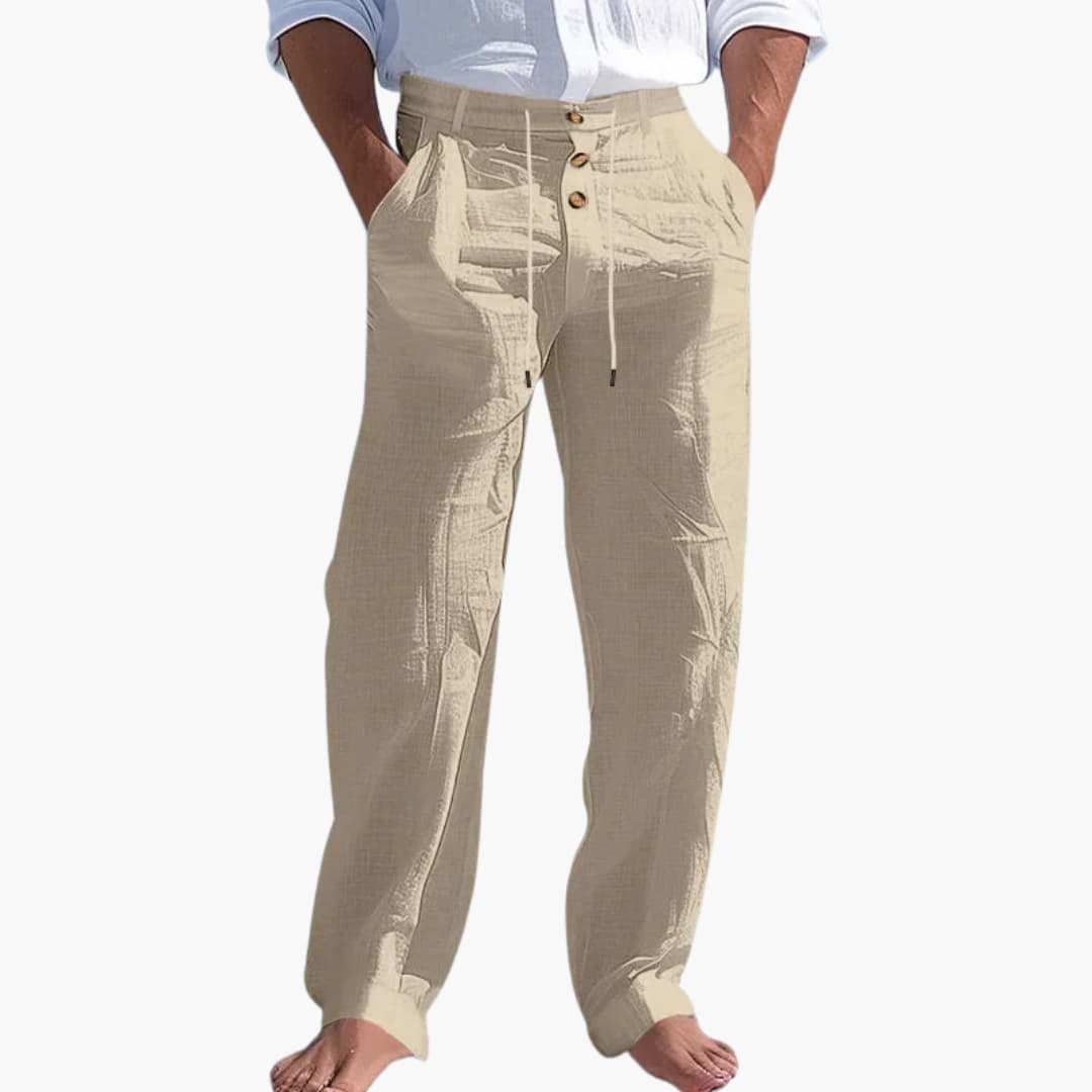 Heren Broek | Straight | Trekkoord | Zomer
