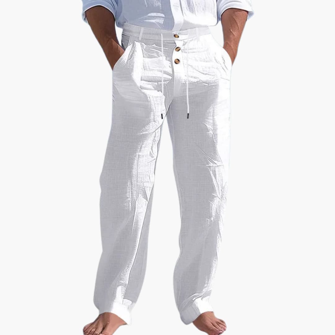 Heren Broek | Straight | Trekkoord | Zomer