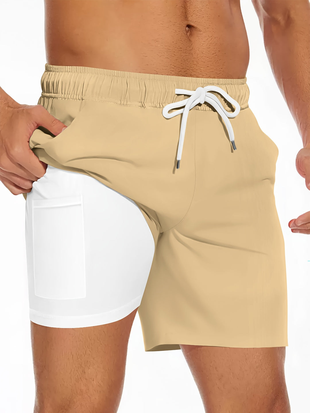 Heren Boardshorts | Effen Kleur & Casual | Met Trekkoord en Zakken