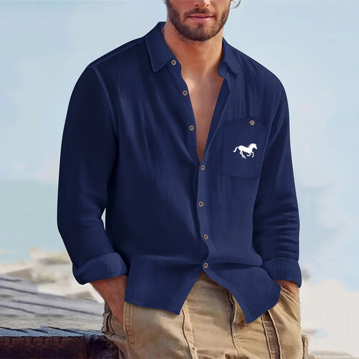 Heren Shirt | Regular Fit | Lange Mouw Met Knopen | Zomer