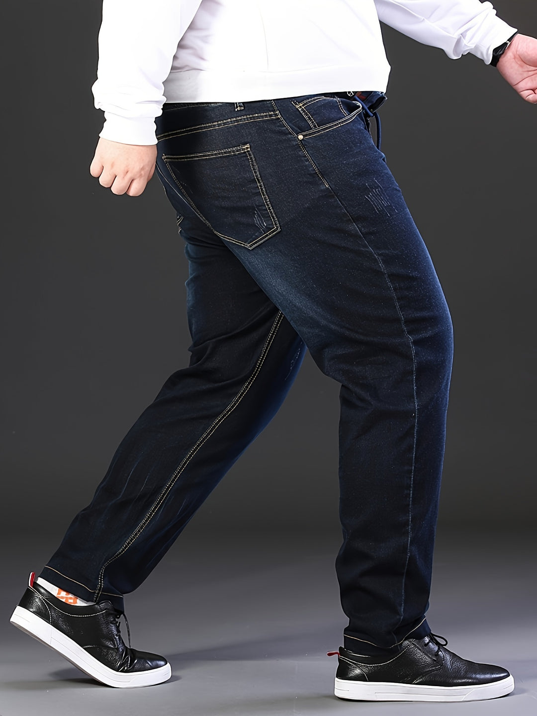 Heren Jeans | Elastische Taille | Rekbaar & Geribbeld | Grote Maten