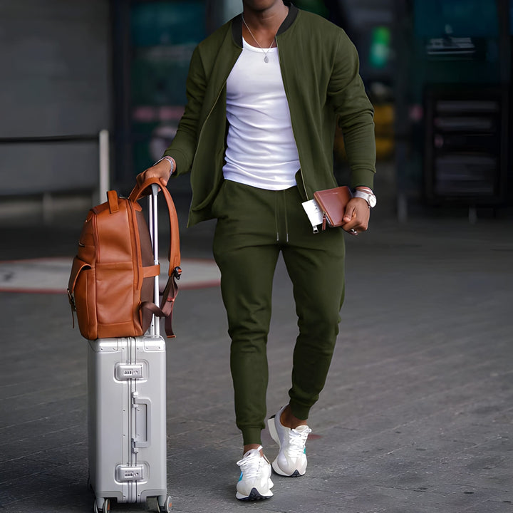 Casual Tweedelige Reizen Set voor Mannen met Veelzijdig Ontwerp en Moeiteloze Stijl | Oscar