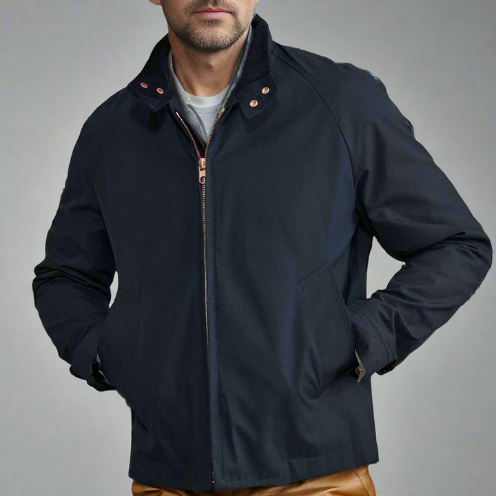 Heren Tussenjas | Vintage Look met Opstaande Kraag | Rits & Lange Mouwen | Casual