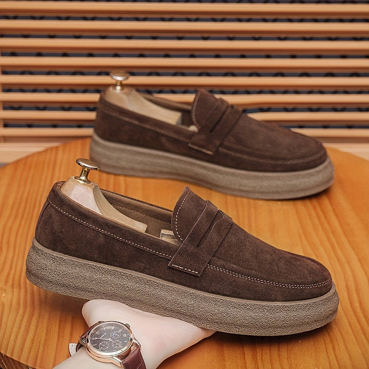 Heren Loafers | Vintage Casual | Comfortabele Dikke Zool | Slip-On