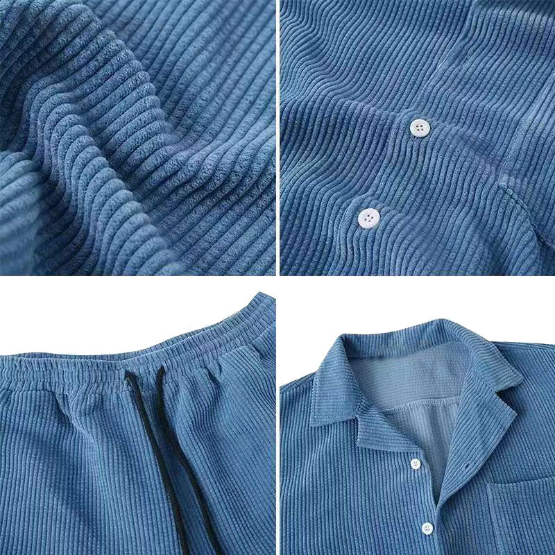 Heren Zomerset | Korte Mouw & Corduroy | Casual & Comfortabel | Effen Kleur