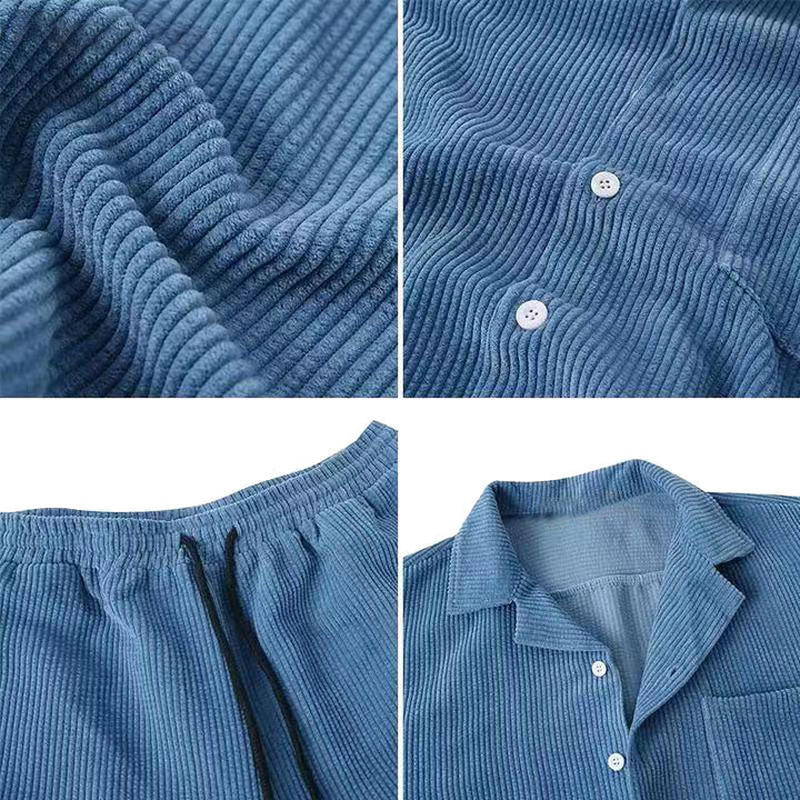 Heren Zomerset | Korte Mouw & Corduroy | Casual & Comfortabel | Effen Kleur