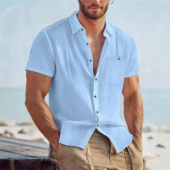 Heren Shirt | Slimfit | Korte Mouw Met Knoopjes | Zomer