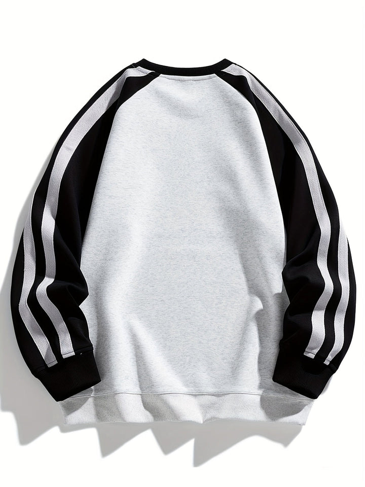 Heren Sweatshirt | Kleurblokken & Ronde Hals | Casual & Ademend | Streetwear