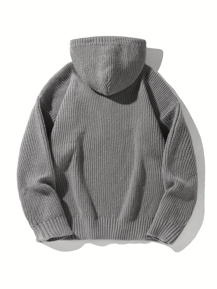 Heren Gebreide Hoodie | Retro Stijl & Comfortabel | Met Zakken | Lente/Herfst