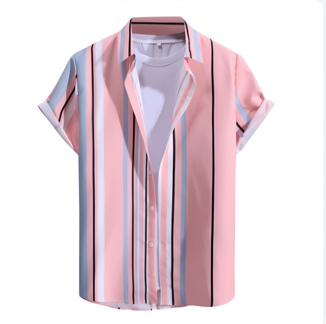 Heren Shirt | Brede Strepen | Klassieke Kraag | Zomer