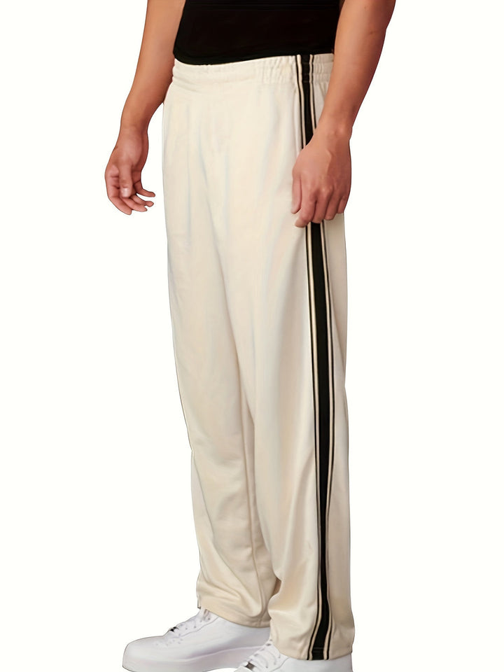 Heren Sportbroek | Gebreid & Lichtgewicht | Losse Fit met Zijstreep | Casual & Training