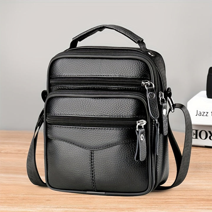 Heren Schoudertas | Echt Rundleer | Verstelbare Band & Functioneel Design | Casual Stijl