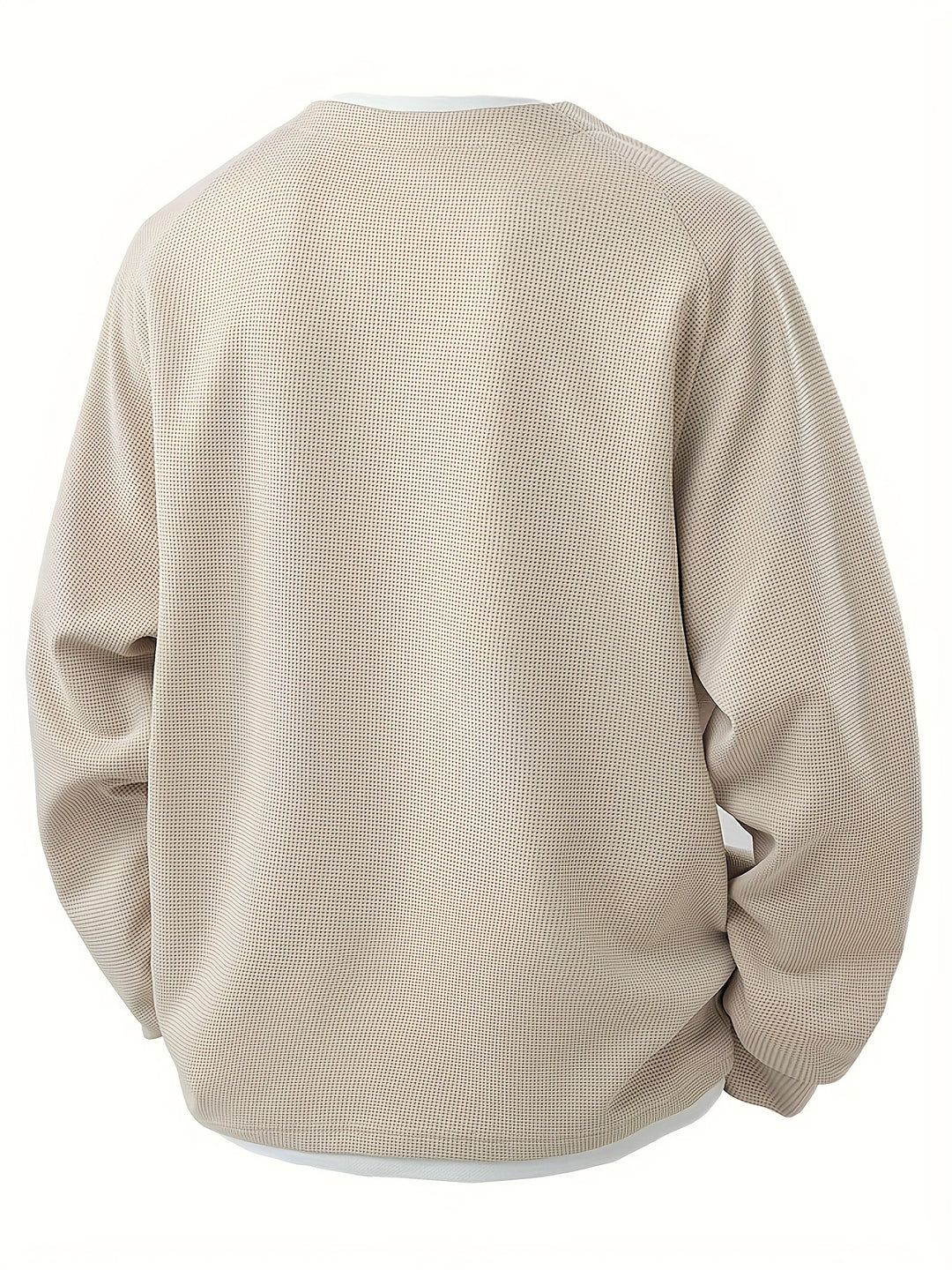 Waffle Trui Voor Heren | Casual Lange Mouw | Gevormde V-hals & Stretchy Stof