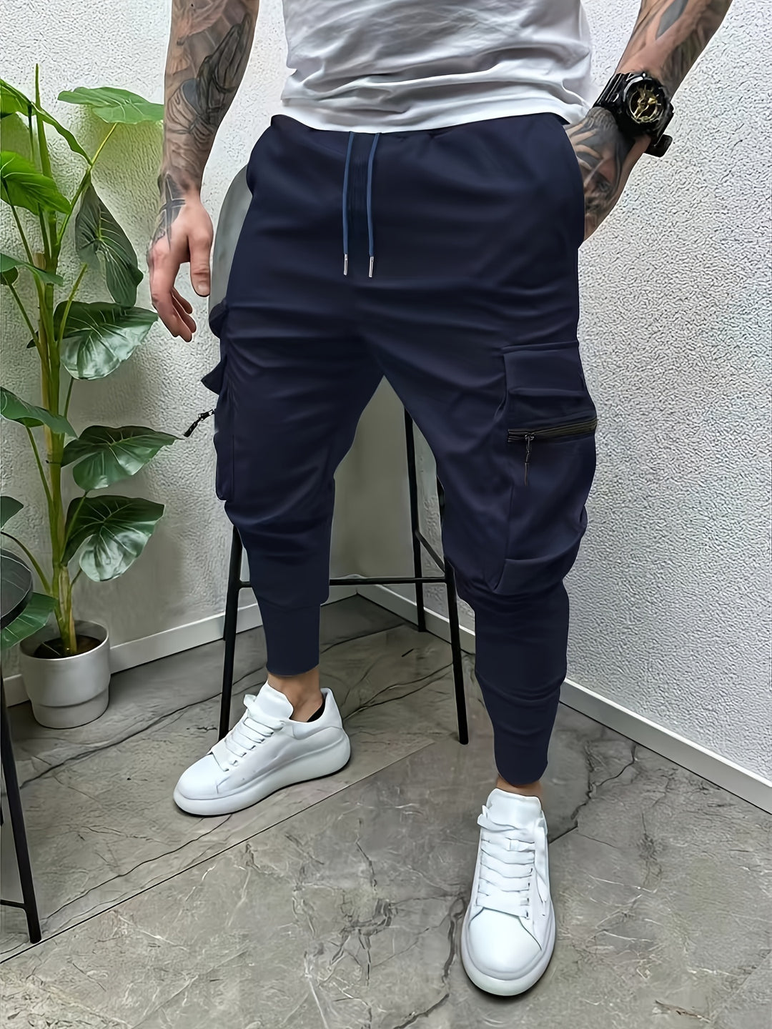 Heren Cargo Broek | Losse Pasvorm & Trekkoord | Meerdere Zakken | Voorjaarstrend