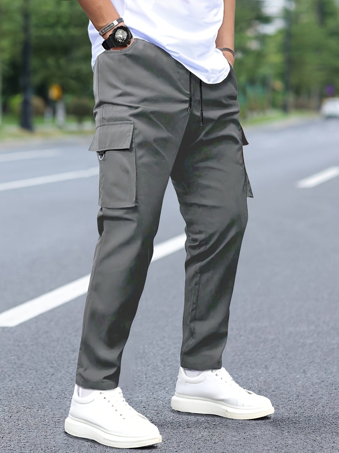 Cargo Broek Heren | Verstelbare Tailleband | Meerdere Zakken | Polyester