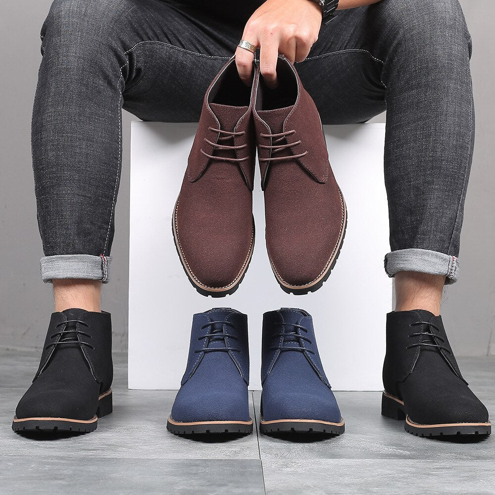 Heren Boots | Suède Look | Enkelhoog & Casual Verfijnd | Antislip Zool