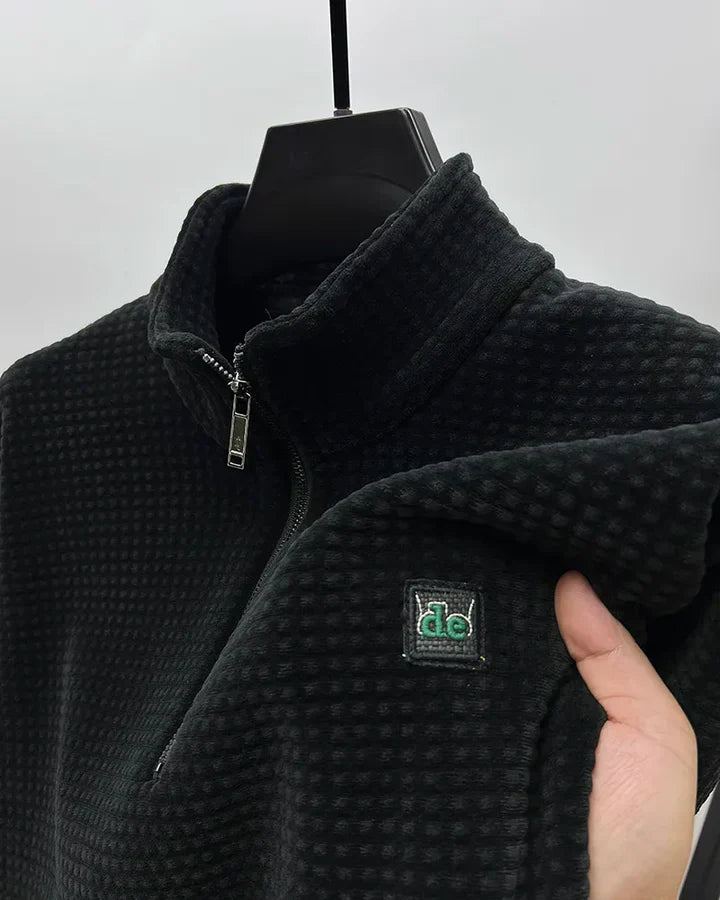 Heren Trui | Half-Zip Coltrui | Dubbelzijdig Plush & Gevoerd | Polyester & Spandex