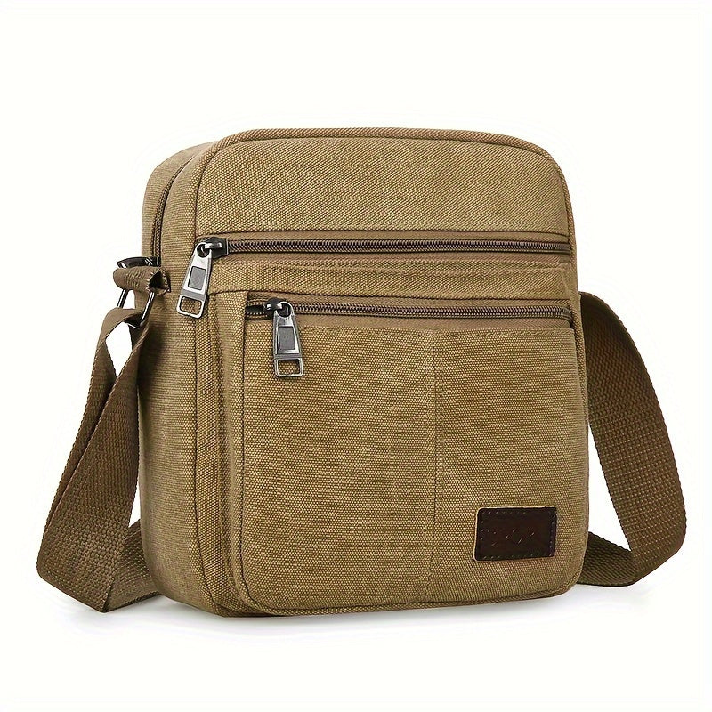 Heren Schoudertas | Verstelbare Band & Meerdere Ritsvakken | Duurzaam Canvas | Casual
