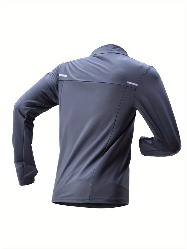 Heren Sportshirt Lange Mouw | Zip-Up & Ademend | Slijtvast & Stretch | Gestreept met 3D Detail