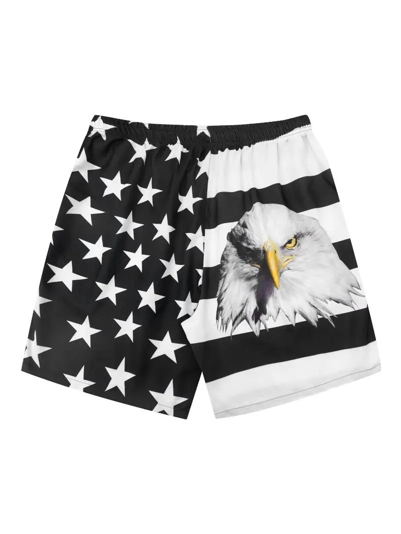 Heren Strandshort | Vlagpatroon | Elastische Taille Met Trekkoord | Comfortabel Zomerdesign