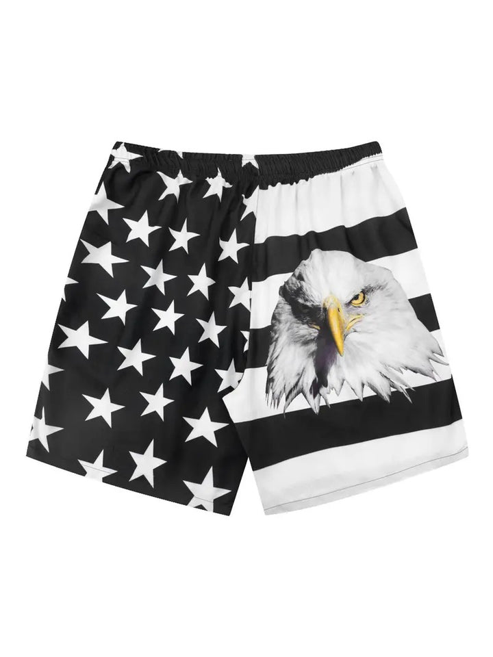 Heren Strandshort | Vlagpatroon | Elastische Taille Met Trekkoord | Comfortabel Zomerdesign