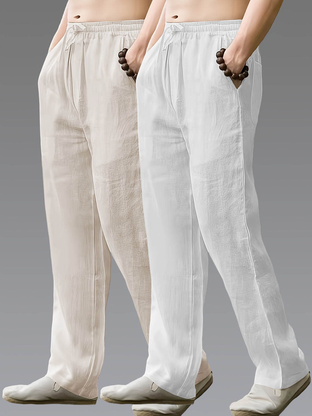 Heren Broek | Straight | Met Trekkoord | Zomer | 2-Pack