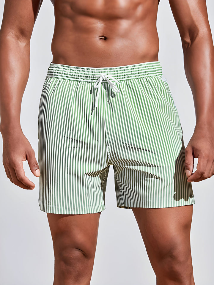 Heren Zwemshort | Gestreept Design | Zachte Stof & Elastische Taille | Katoenmix