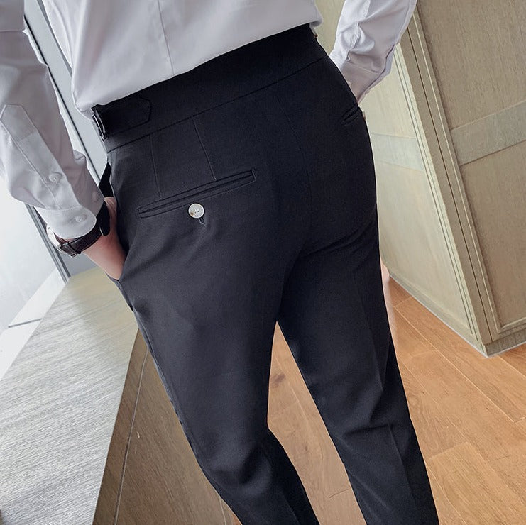 Heren Pantalon | Slim Fit | Smart Casual Engelse Stijl | Effen en Recht Model