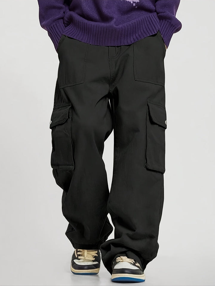 Heren Cargobroek | Elastische Taille & Meerdere Zakken | Duurzaam Polyester | Wandelen & Dagelijks Gebruik