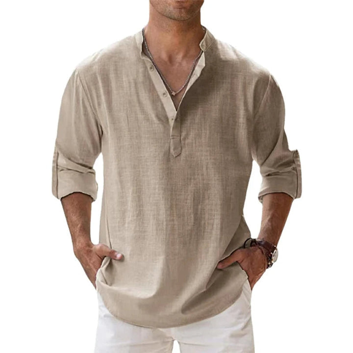 Heren Shirt | Straight | Opstaande Kraag | Zomer